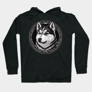 Cute Black and white Husky Hoodie